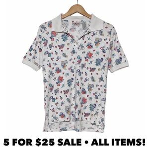 Vintage 90’s Farmers Market Print Polo Shirt